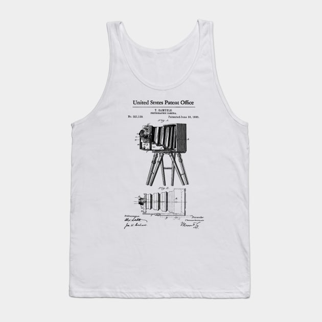 Photographic Camera Patent Black Tank Top by Luve